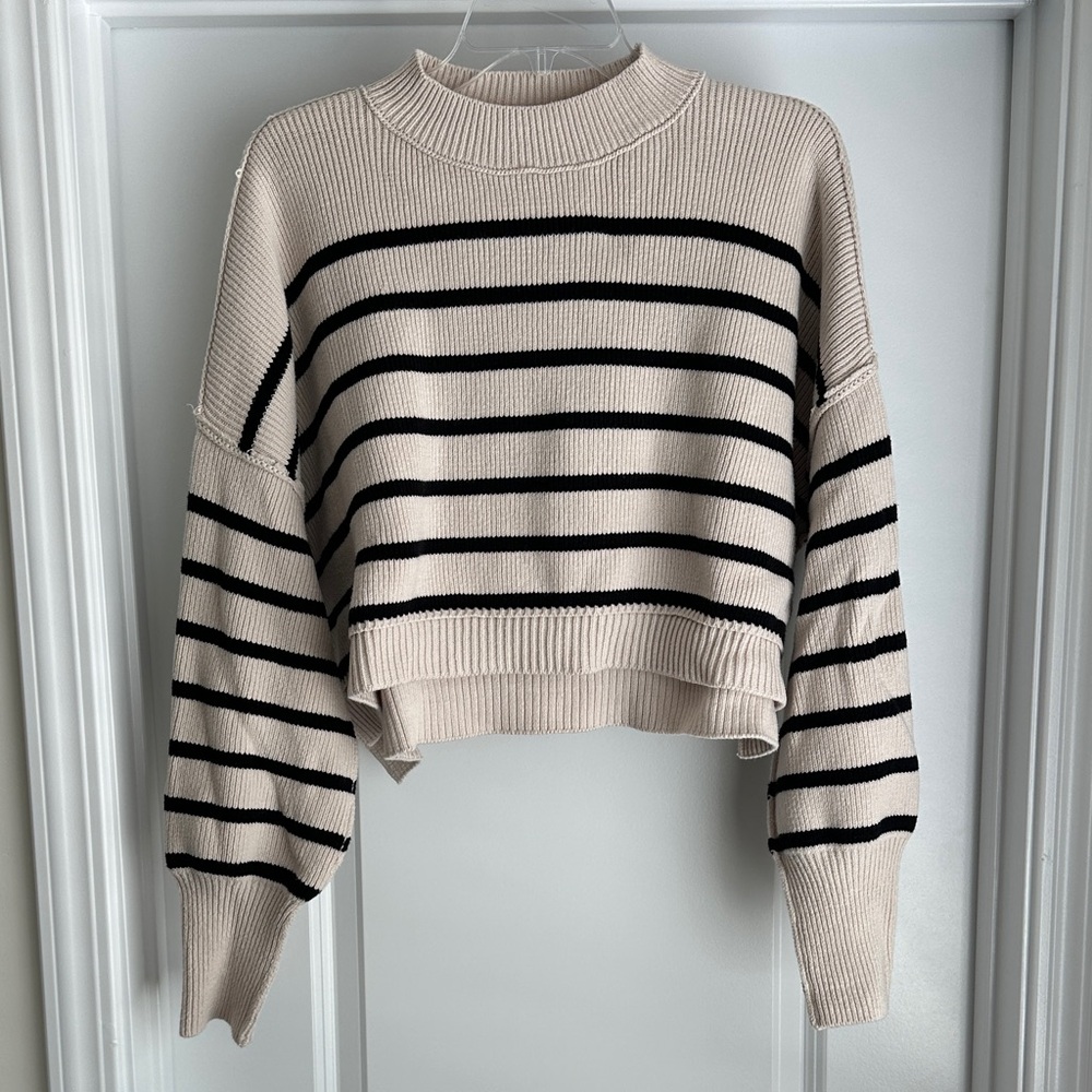Free People Easy Street Stripe Crop Pullover